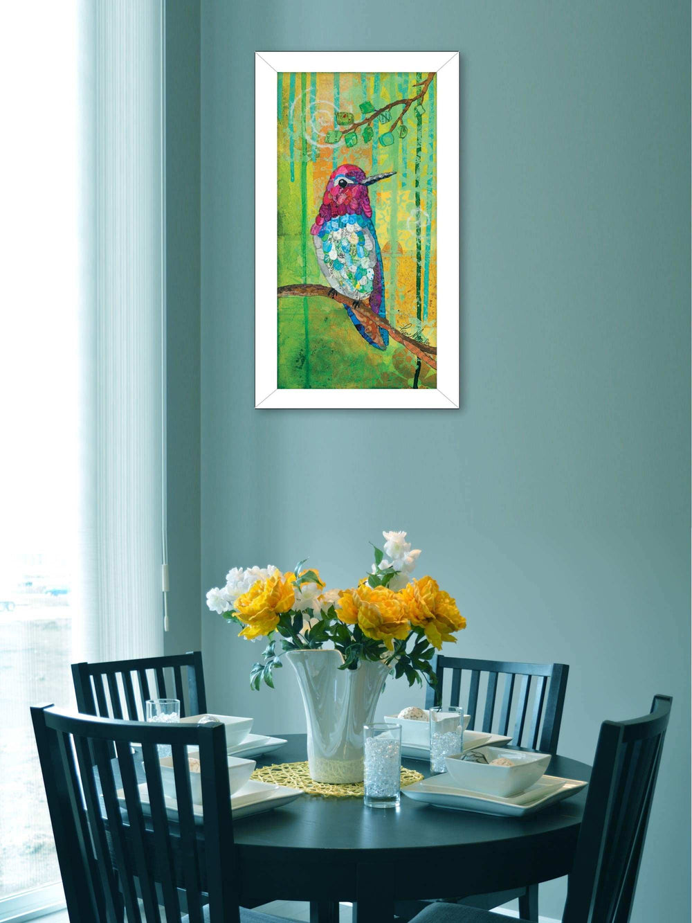 Annas Hummingbird White Framed Print Wall Art - Homeroots - Flyclothing LLC