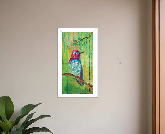 Annas Hummingbird White Framed Print Wall Art - Homeroots - Flyclothing LLC