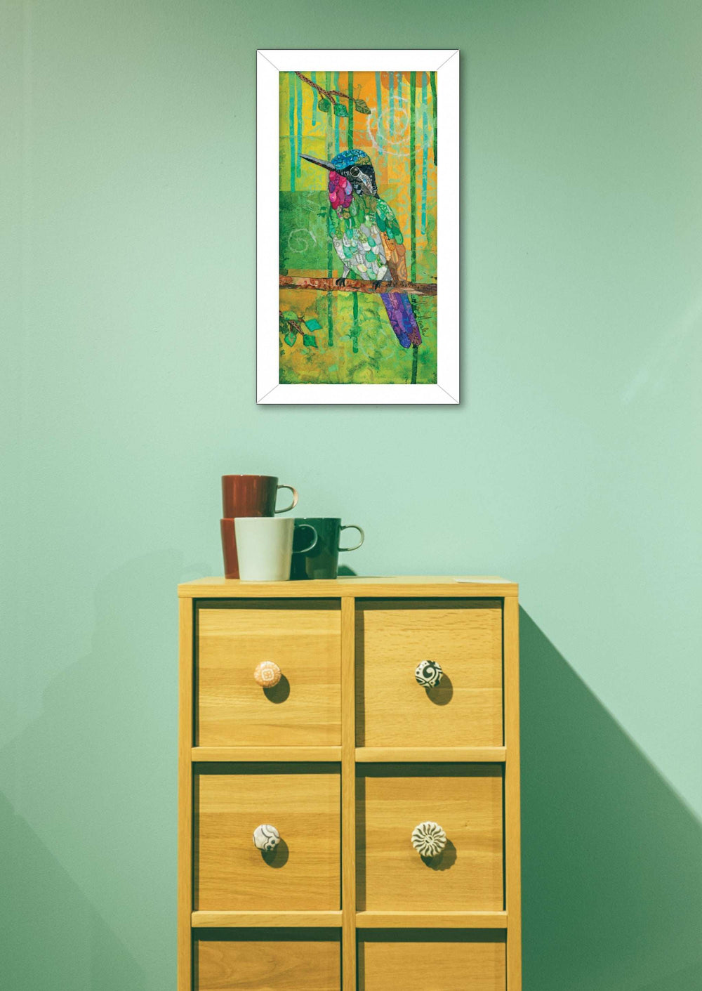 Purple Throated Mountain Gem White Framed Print Wall Art - Homeroots - Flyclothing LLC