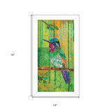 Purple Throated Mountain Gem White Framed Print Wall Art - Homeroots - Flyclothing LLC