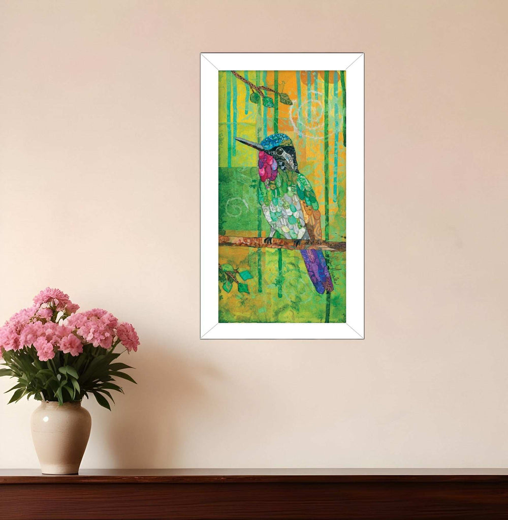 Purple Throated Mountain Gem White Framed Print Wall Art - Homeroots - Flyclothing LLC