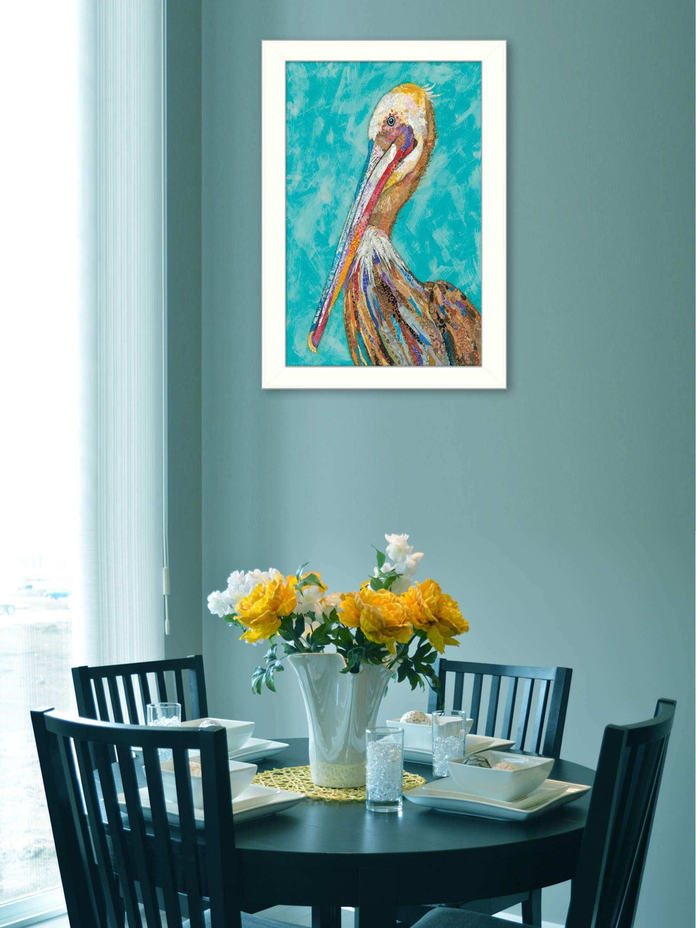 Pelican II White Framed Print Wall Art - Homeroots - Flyclothing LLC