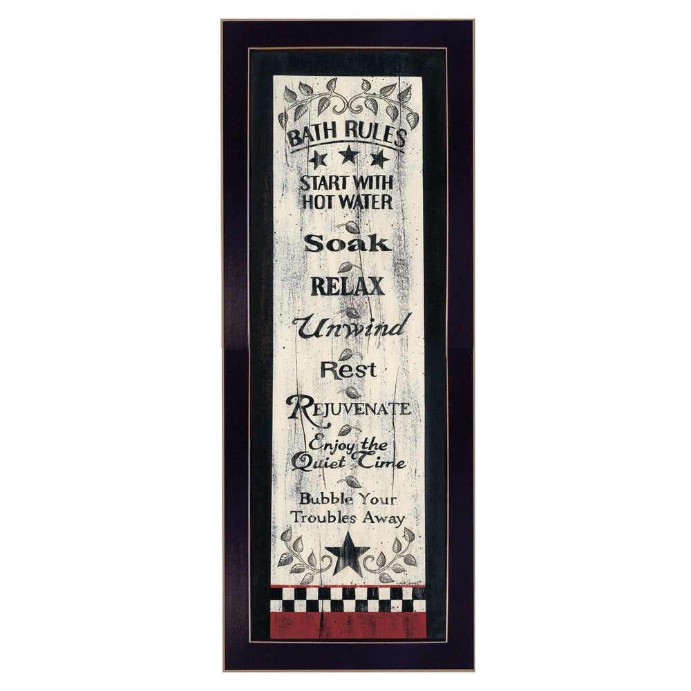 Bath Rules 6 Black Framed Print Bathroom Wall Art - Homeroots - Flyclothing LLC
