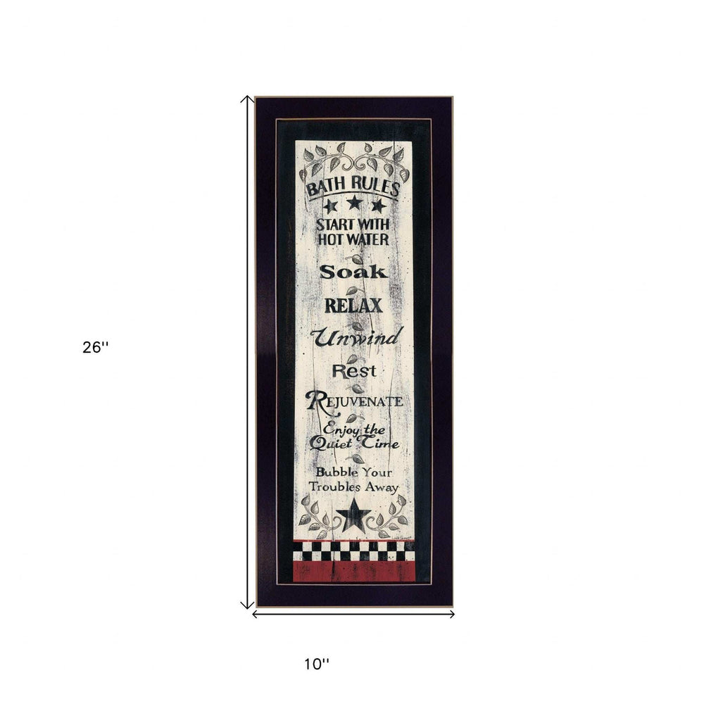 Bath Rules 6 Black Framed Print Bathroom Wall Art - Homeroots - Flyclothing LLC
