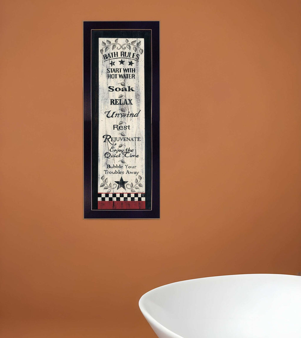 Bath Rules 6 Black Framed Print Bathroom Wall Art - Homeroots - Flyclothing LLC