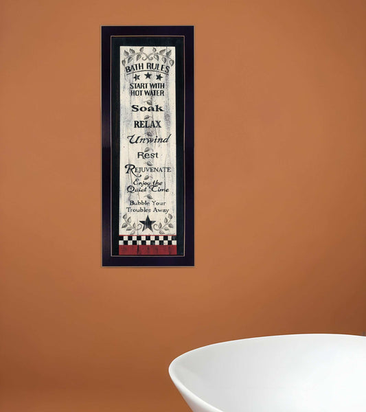 Bath Rules 6 Black Framed Print Bathroom Wall Art - Homeroots - Flyclothing LLC