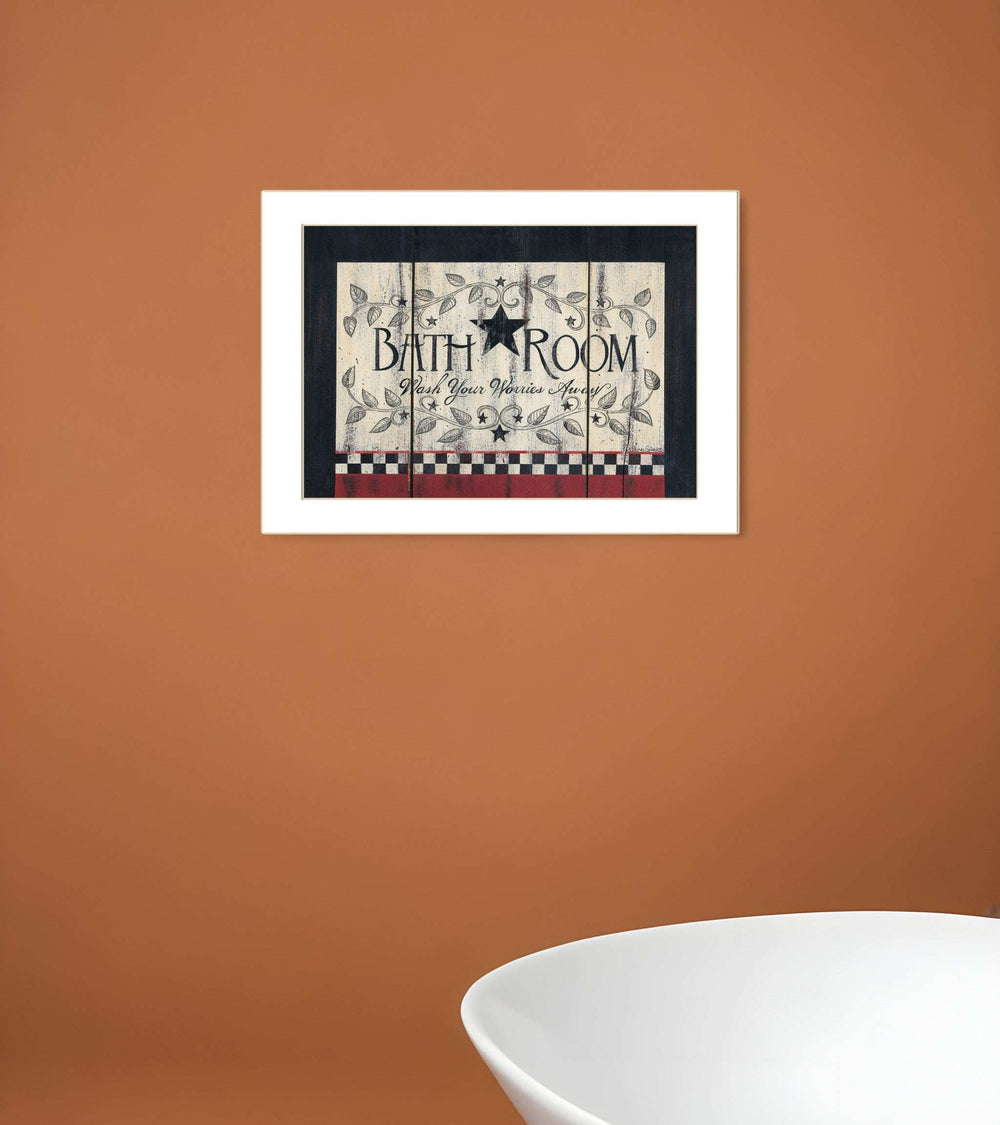 Bathroom 1 White Framed Print Bathroom Wall Art - Homeroots - Flyclothing LLC
