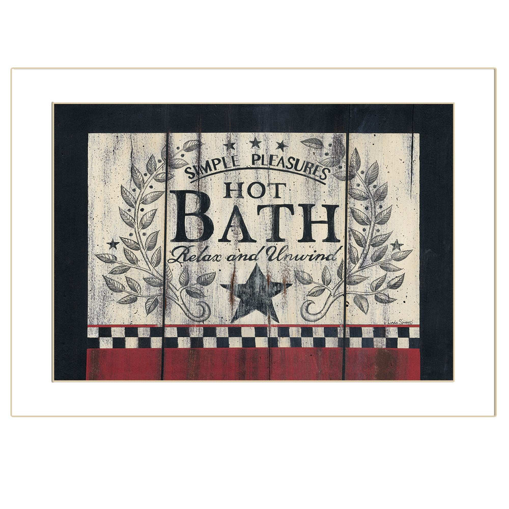 Hot Bath 1 White Framed Print Bathroom Wall Art - Homeroots - Flyclothing LLC