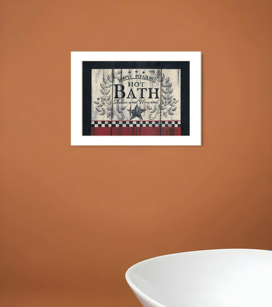 Hot Bath 1 White Framed Print Bathroom Wall Art - Homeroots - Flyclothing LLC