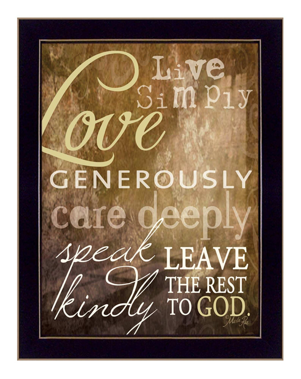 Live Simply 1 Black Framed Print Wall Art - Homeroots - Flyclothing LLC