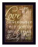 Live Simply 1 Black Framed Print Wall Art - Homeroots - Flyclothing LLC