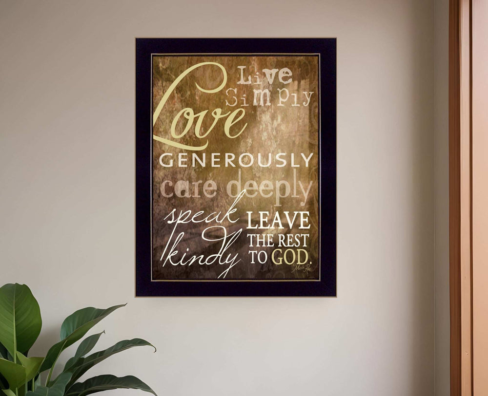 Live Simply 1 Black Framed Print Wall Art - Homeroots - Flyclothing LLC
