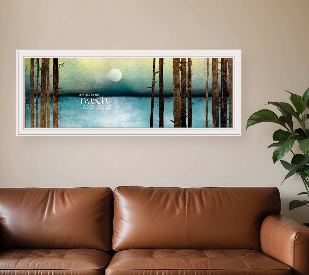 Love You to the Moon and Back 3 White Framed Print Wall Art - Homeroots - Flyclothing LLC