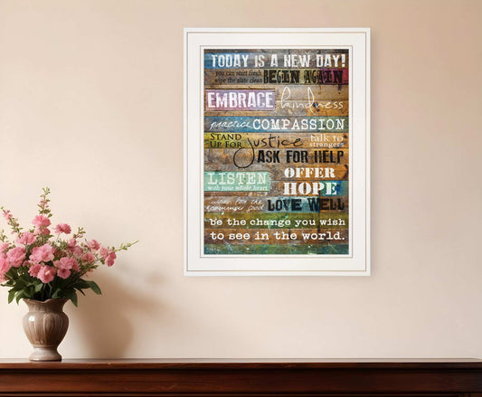 Today Is 1 White Framed Print Wall Art - Homeroots - Flyclothing LLC