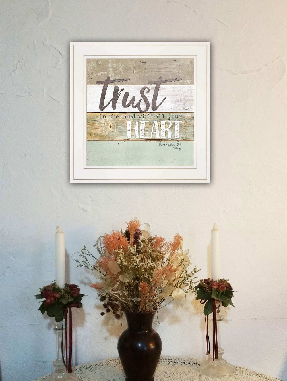 Trust in the Lord 1 White Framed Print Wall Art - Homeroots - Flyclothing LLC