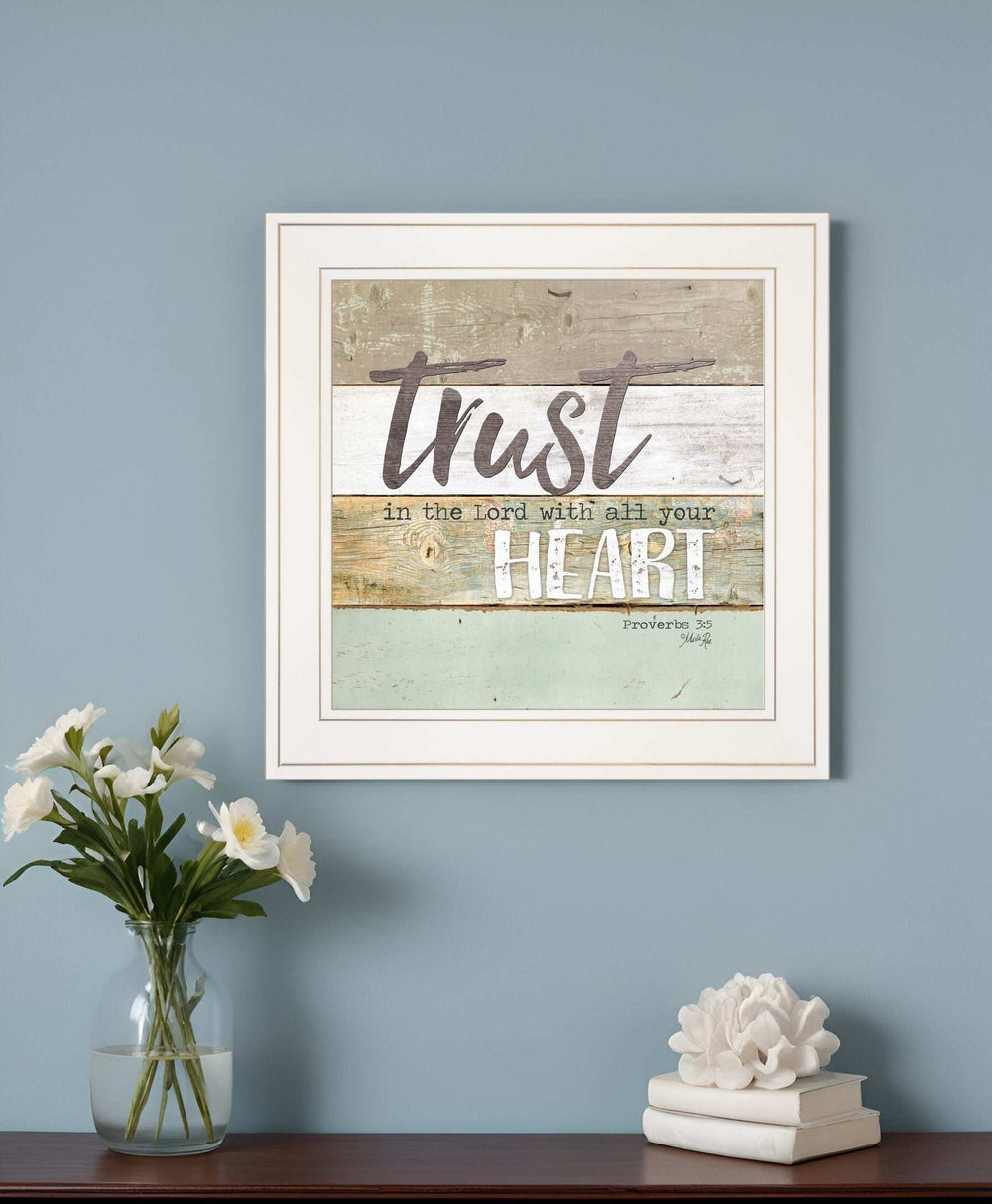 Trust in the Lord 1 White Framed Print Wall Art - Homeroots - Flyclothing LLC