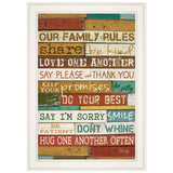 Our Family Rules 6 White Framed Print Wall Art - Homeroots - Flyclothing LLC