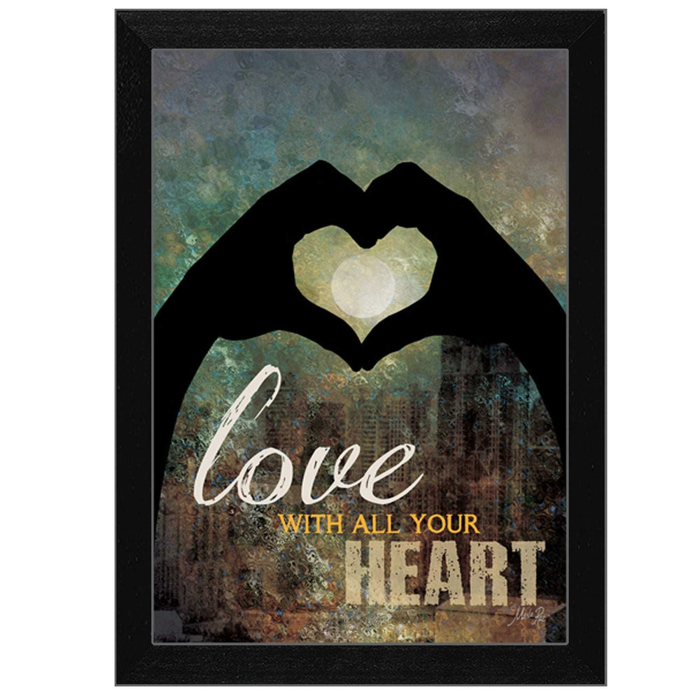 Love with all Your Heart 1 Black Framed Print Wall Art - Homeroots - Flyclothing LLC