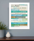 Live in the Present 5 White Framed Print Wall Art - Homeroots - Flyclothing LLC