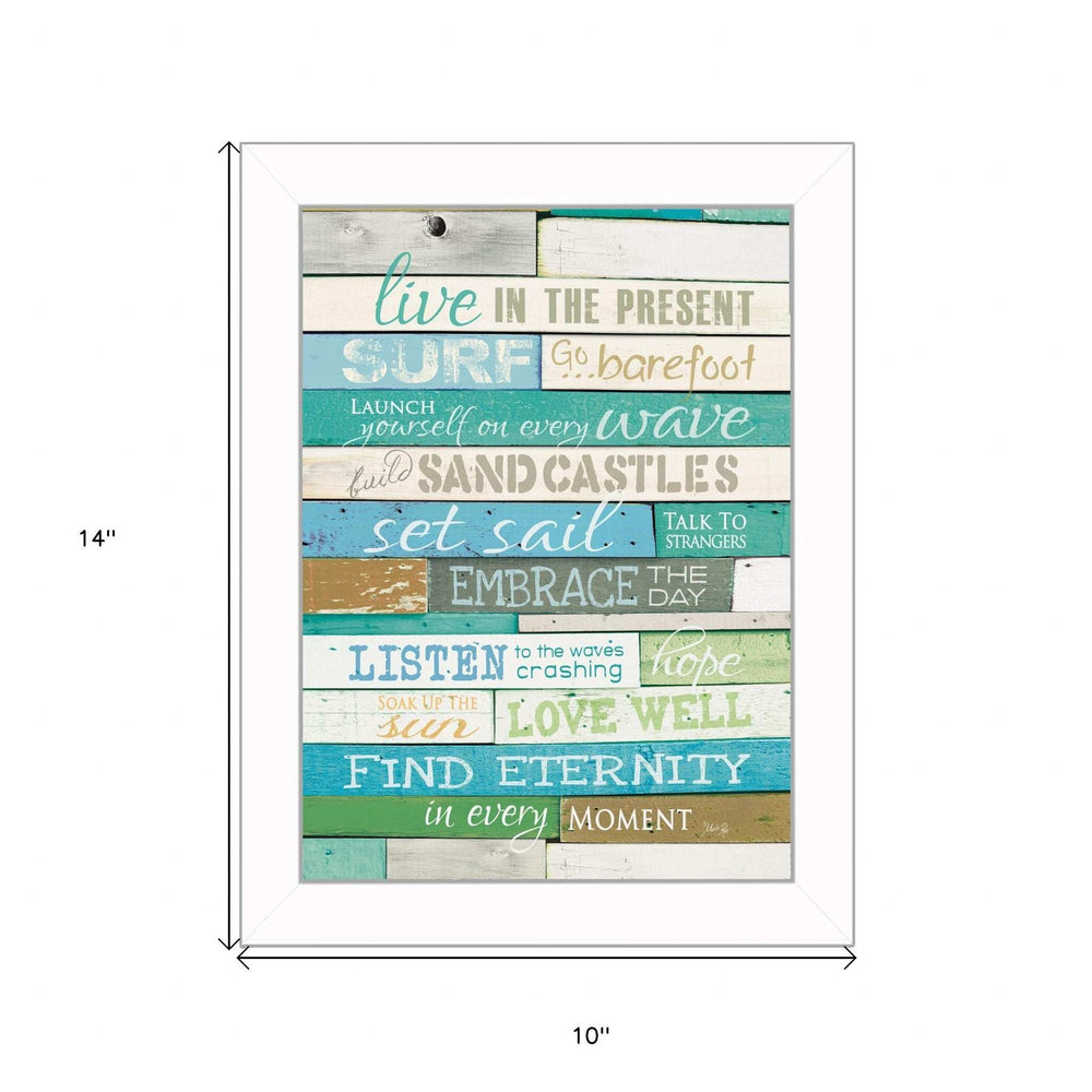 Live in the Present 2 White Framed Print Wall Art - Homeroots - Flyclothing LLC
