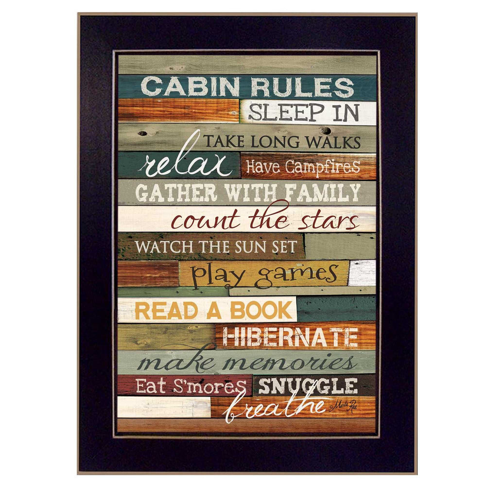Cabin Rules 1 Black Framed Print Wall Art - Homeroots - Flyclothing LLC