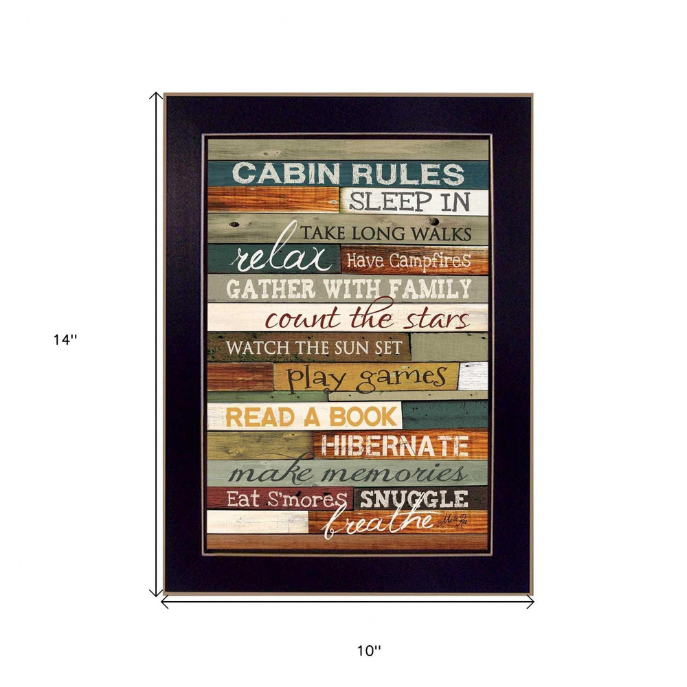 Cabin Rules 1 Black Framed Print Wall Art - Homeroots - Flyclothing LLC