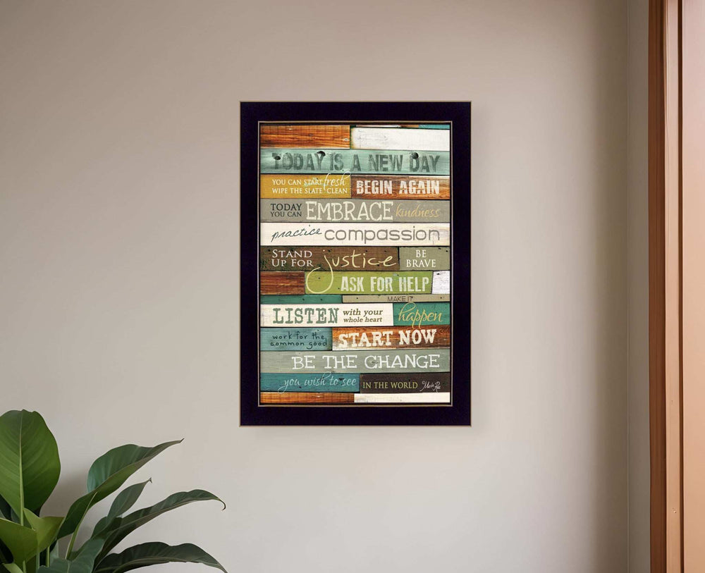 Today is a New Day 1 Black Framed Print Wall Art - Homeroots - Flyclothing LLC