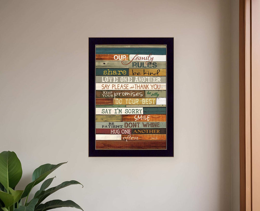 Our Family Rules 1 Black Framed Print Wall Art - Homeroots - Flyclothing LLC