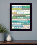 Ocean Rules 1 Black Framed Print Wall Art - Homeroots - Flyclothing LLC