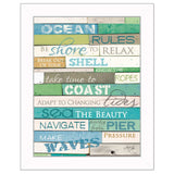 Ocean Rules 2 White Framed Print Wall Art - Homeroots - Flyclothing LLC