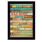 Dog Rules 1 Black Framed Print Wall Art - Homeroots - Flyclothing LLC