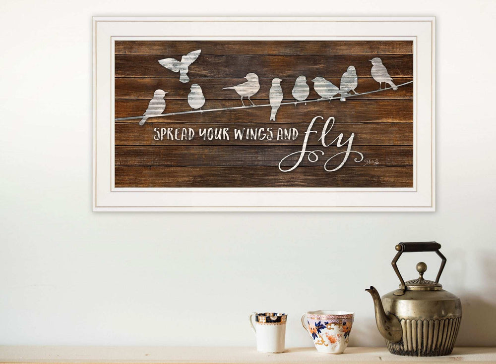 Spread Your Wings and Fly 1 White Framed Print Wall Art - Homeroots - Flyclothing LLC