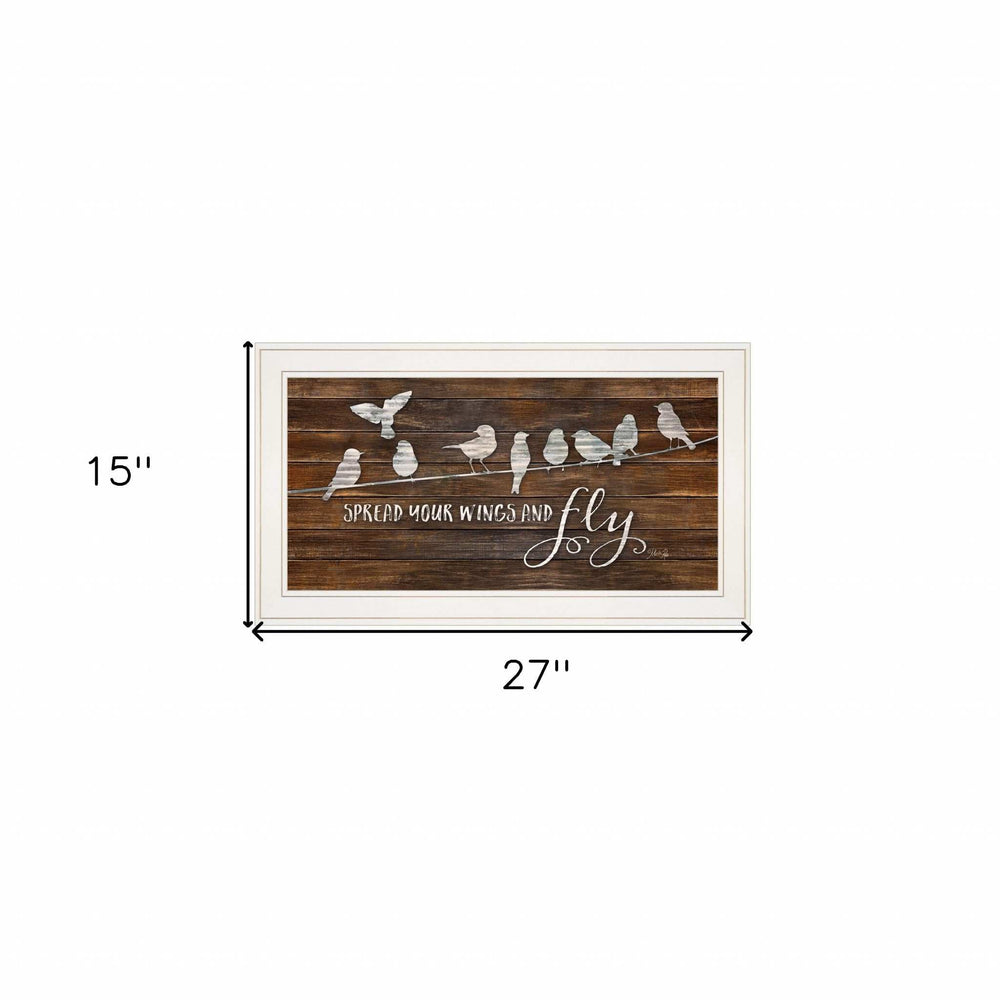 Spread Your Wings and Fly 1 White Framed Print Wall Art - Homeroots - Flyclothing LLC