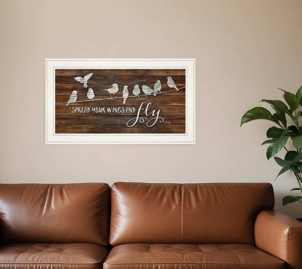 Spread Your Wings and Fly 1 White Framed Print Wall Art - Homeroots - Flyclothing LLC