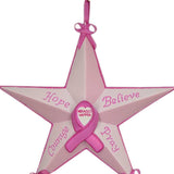 Set of Six Star Shaped Breast Cancer Awareness Christmas Ornaments - Homeroots - Flyclothing LLC