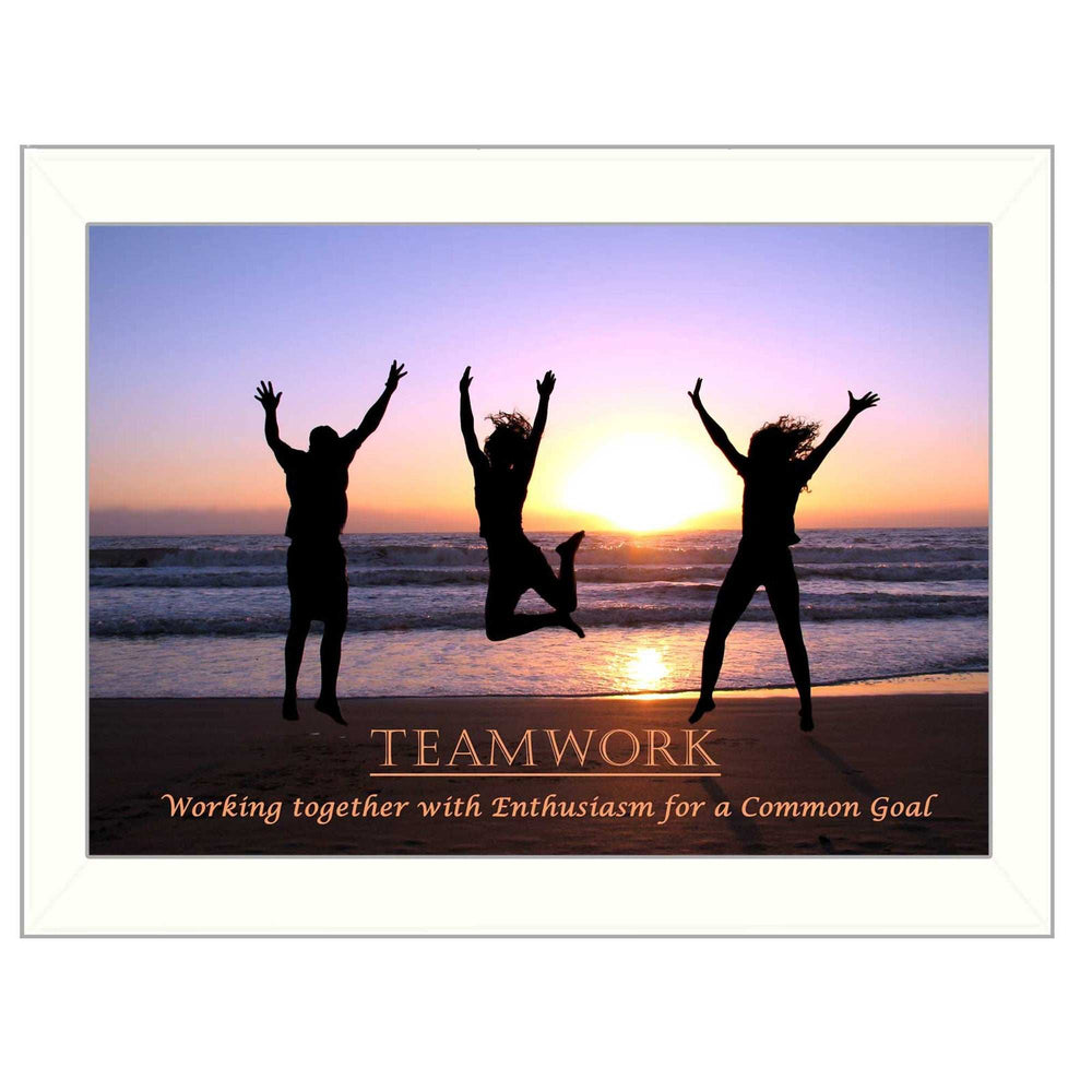 Teamwork White Framed Print Wall Art - Homeroots - Flyclothing LLC