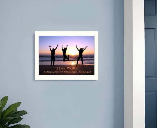 Teamwork White Framed Print Wall Art - Homeroots - Flyclothing LLC