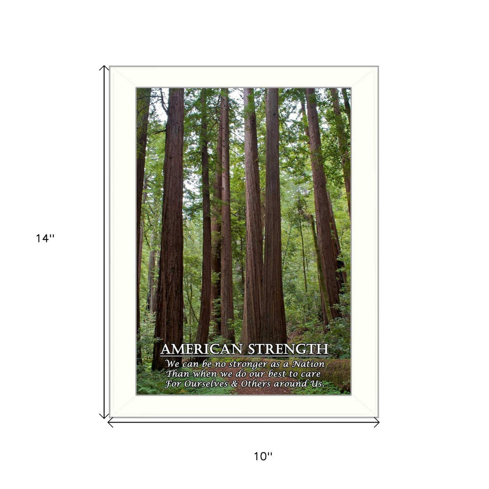 American Strength 2 White Framed Print Wall Art - Homeroots - Flyclothing LLC