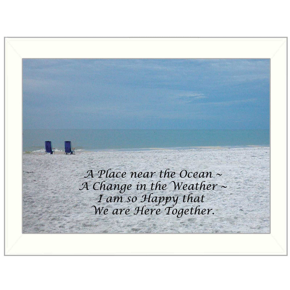 A Place near the Ocean White Framed Print Wall Art - Homeroots - Flyclothing LLC