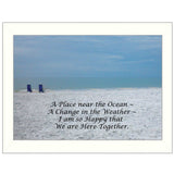 A Place near the Ocean White Framed Print Wall Art - Homeroots - Flyclothing LLC