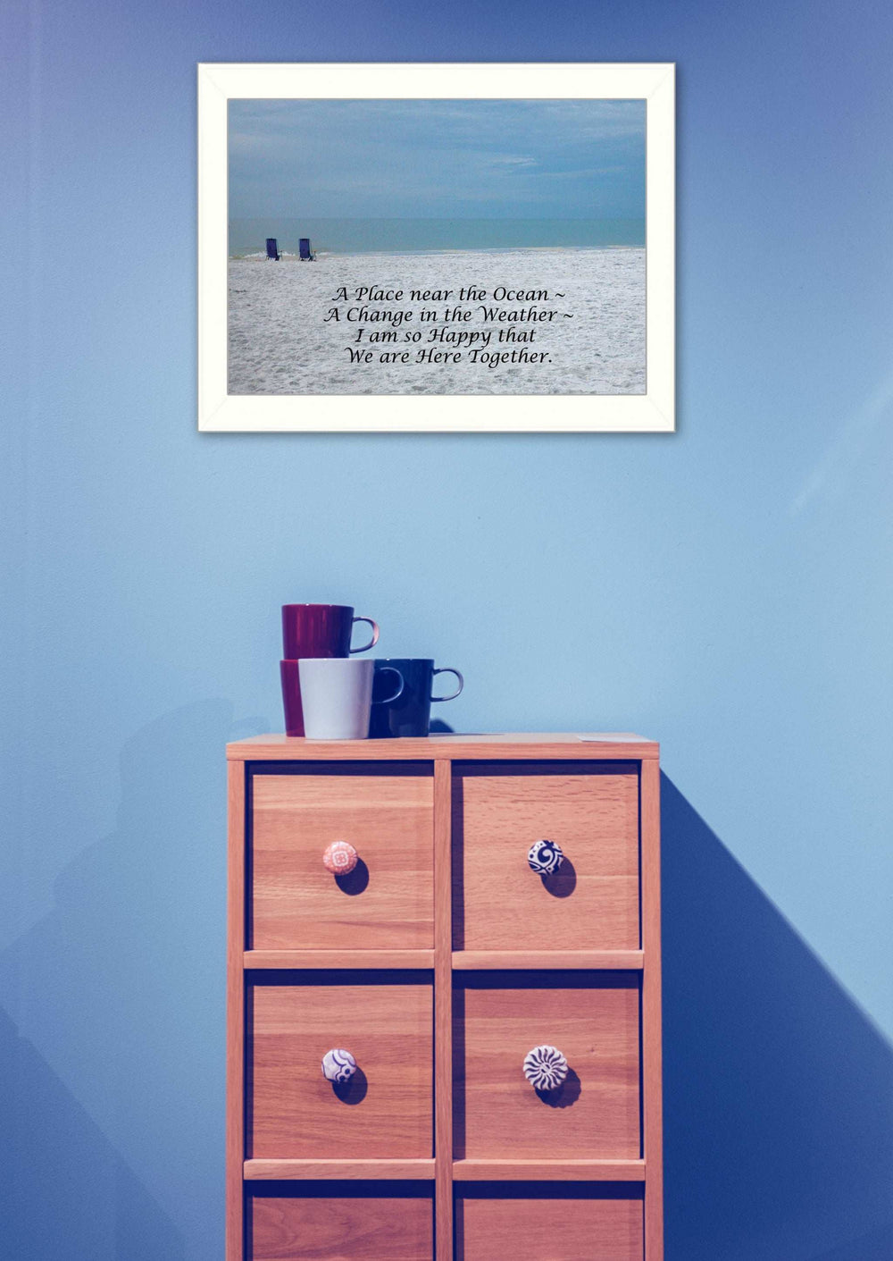 A Place near the Ocean White Framed Print Wall Art - Homeroots - Flyclothing LLC