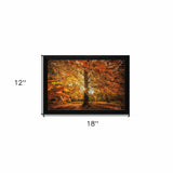 Autumn Leaves 4 Black Framed Print Wall Art - Homeroots - Flyclothing LLC