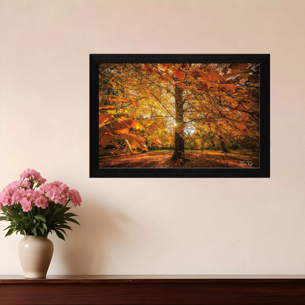 Autumn Leaves 4 Black Framed Print Wall Art - Homeroots - Flyclothing LLC