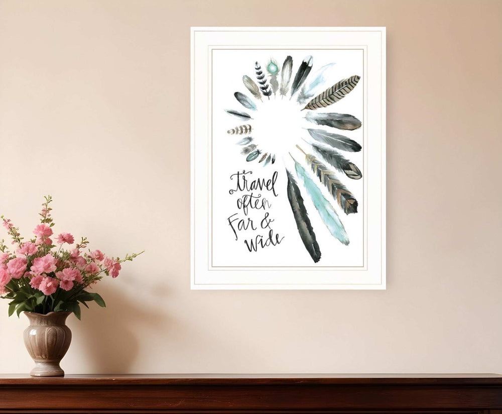 Travel Often Far and Wide 1 White Framed Print Wall Art - Homeroots - Flyclothing LLC