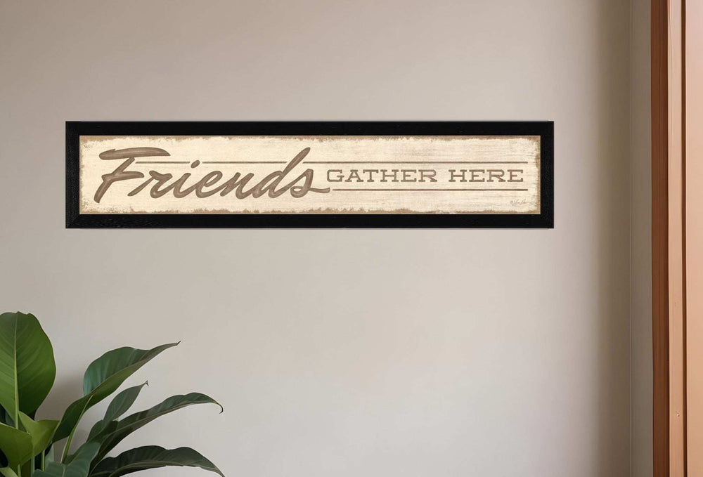 Friend a Gather Here 1 Black Framed Print Wall Art - Homeroots - Flyclothing LLC