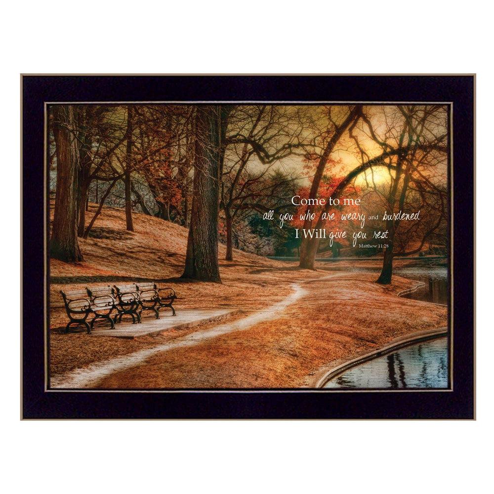 I Will Give You Rest 2 Black Framed Print Wall Art - Homeroots - Flyclothing LLC