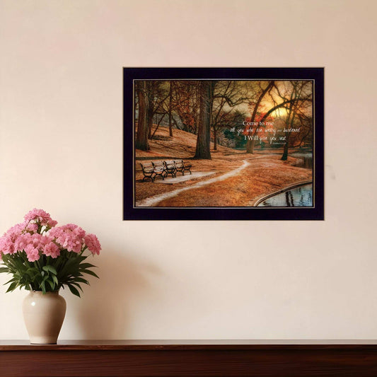 I Will Give You Rest 2 Black Framed Print Wall Art - Homeroots - Flyclothing LLC