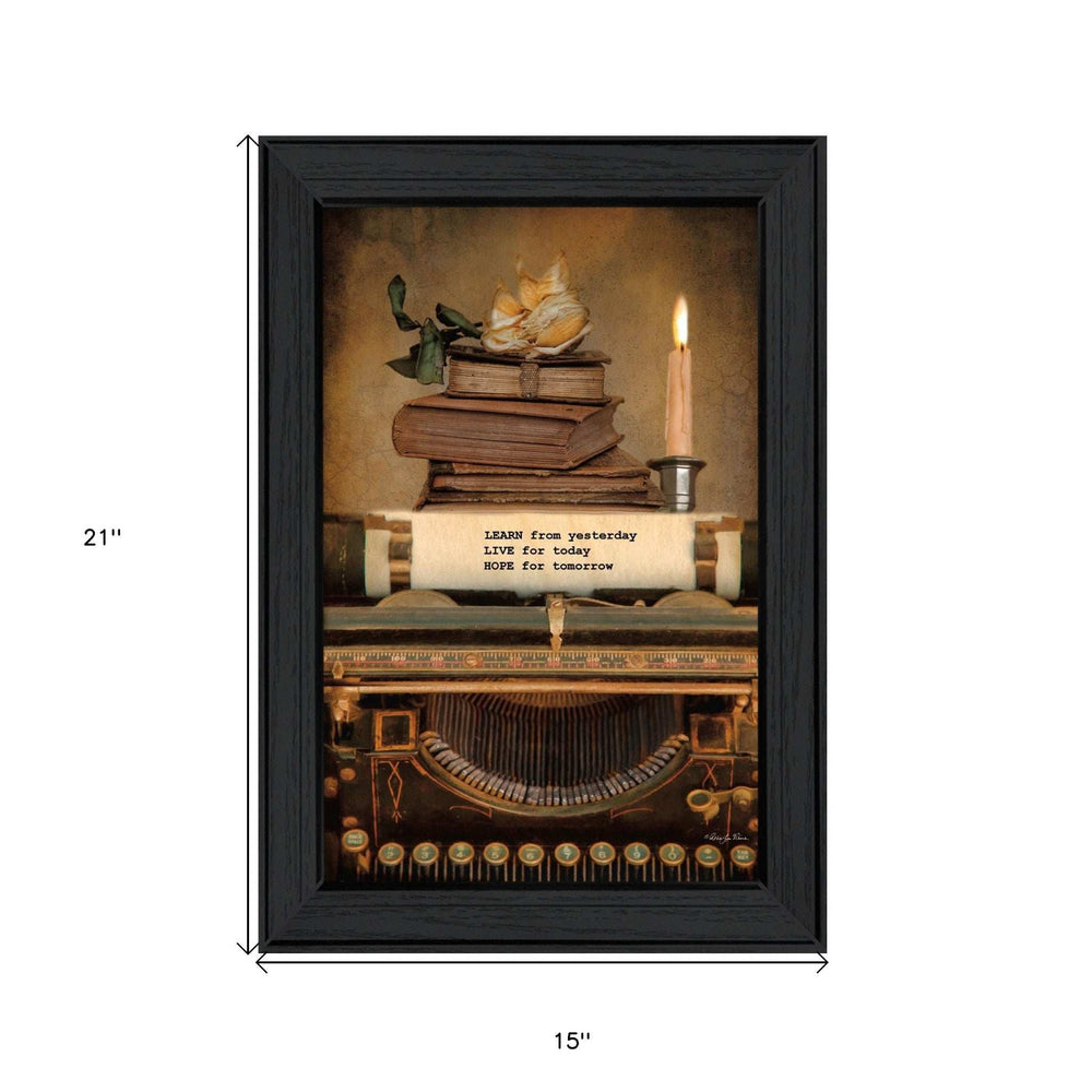 Learn from Yesterday Black Framed Print Wall Art - Homeroots - Flyclothing LLC