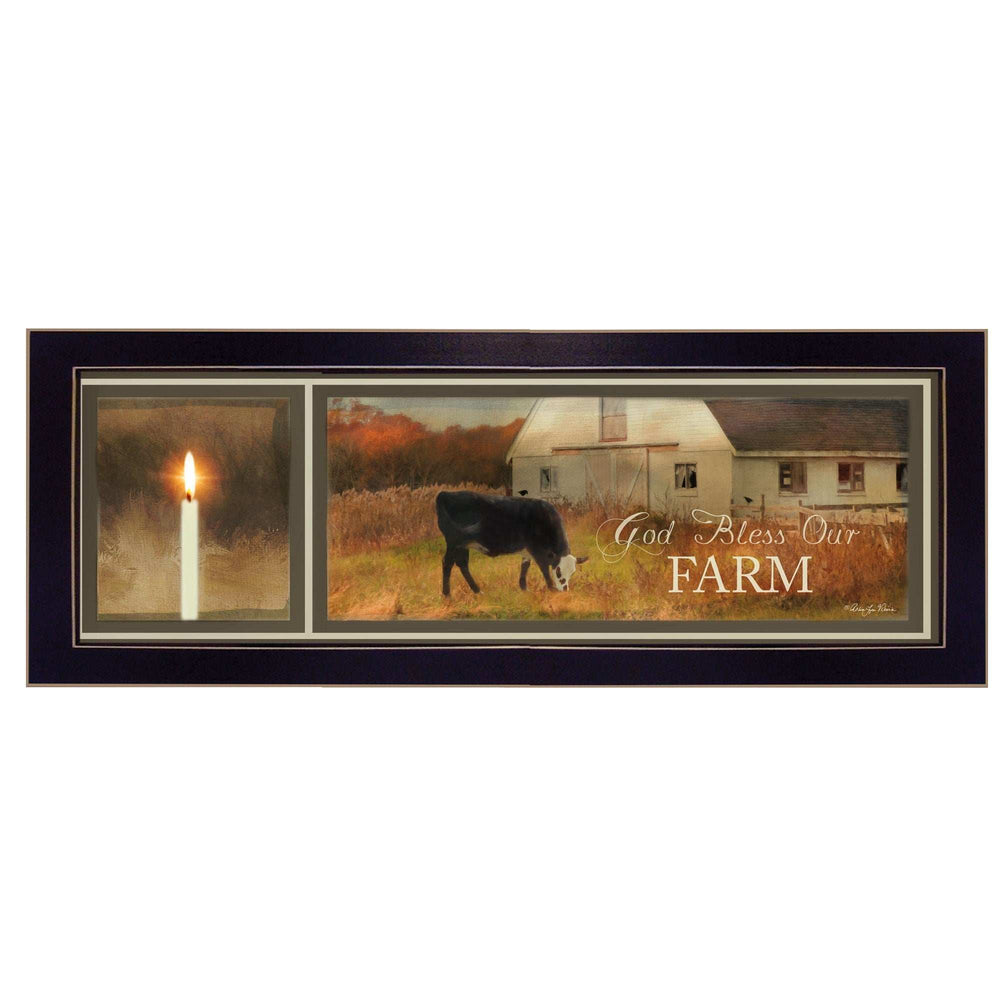 God Bless Our Farm Black Framed Print Wall Art - Homeroots - Flyclothing LLC