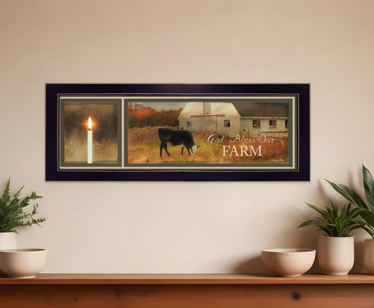 God Bless Our Farm Black Framed Print Wall Art - Homeroots - Flyclothing LLC